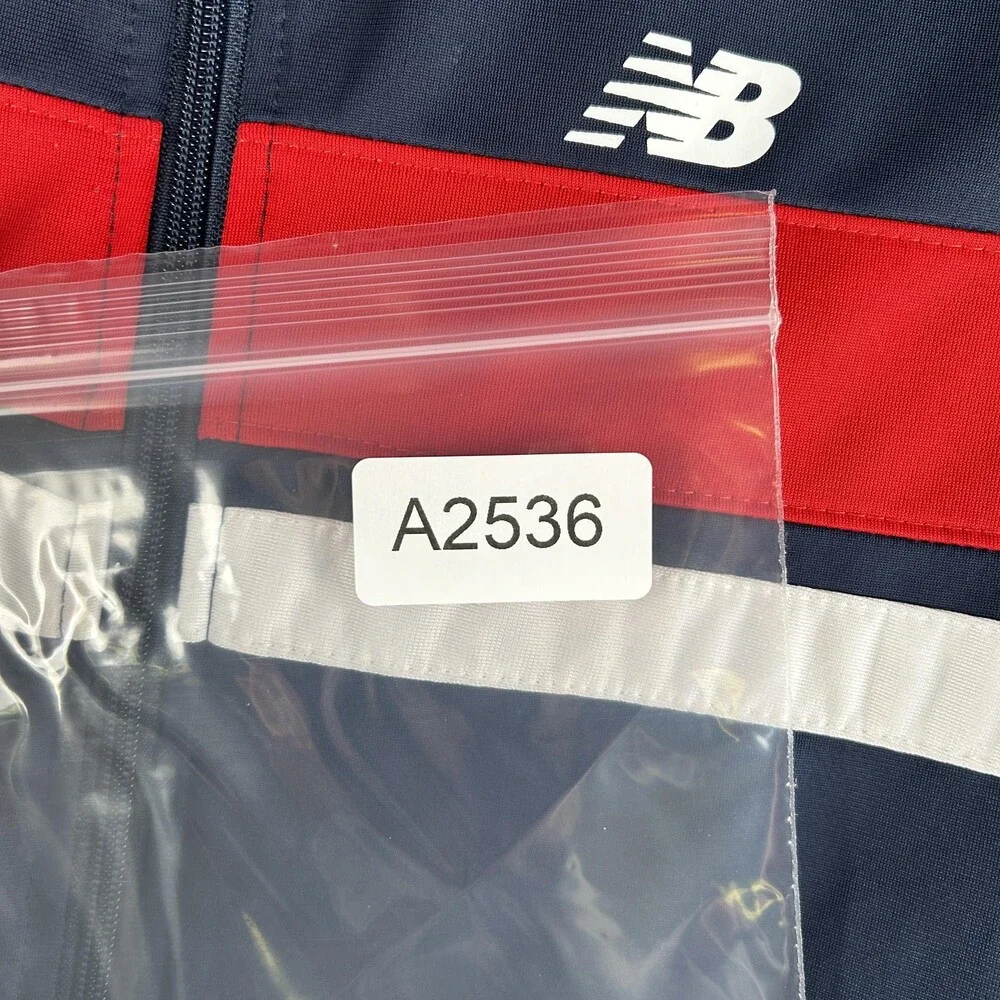 New Balance Track Jacket Youth 8 Blue Red Colorblock Full Zip Stand Collar